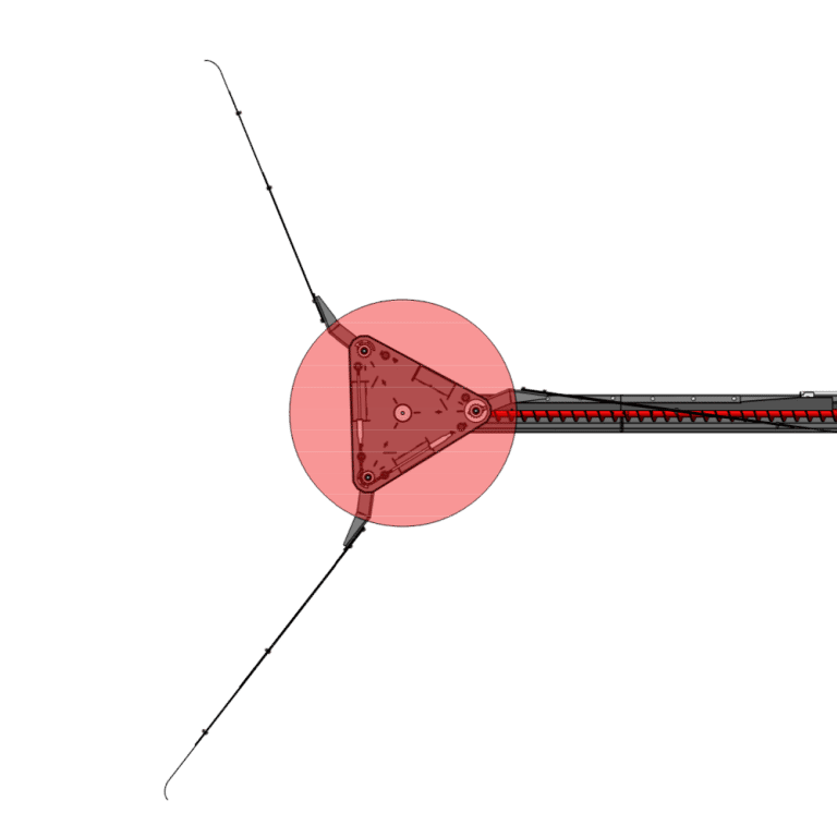 3-blade hinged arms