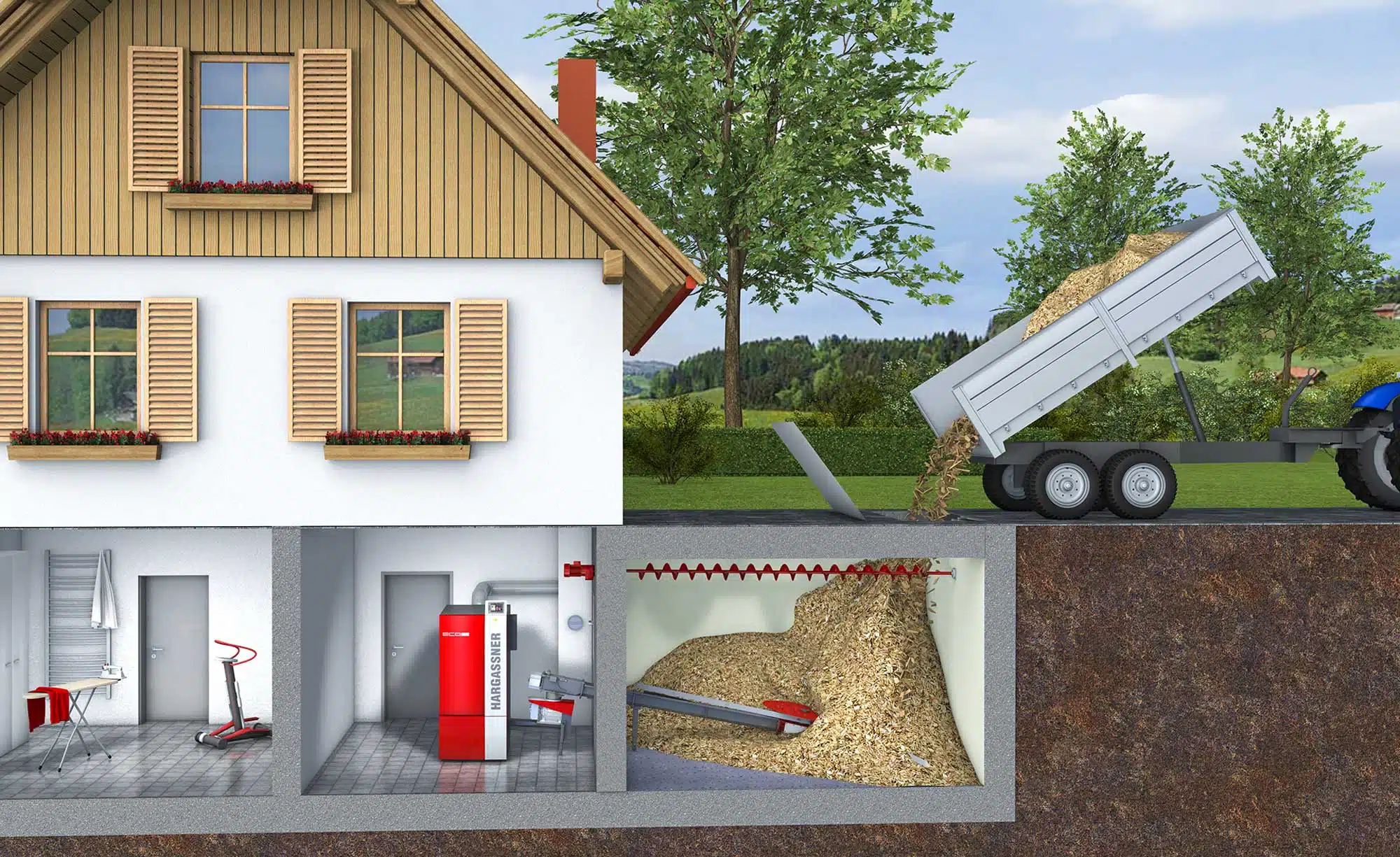 Horizontal filling auger