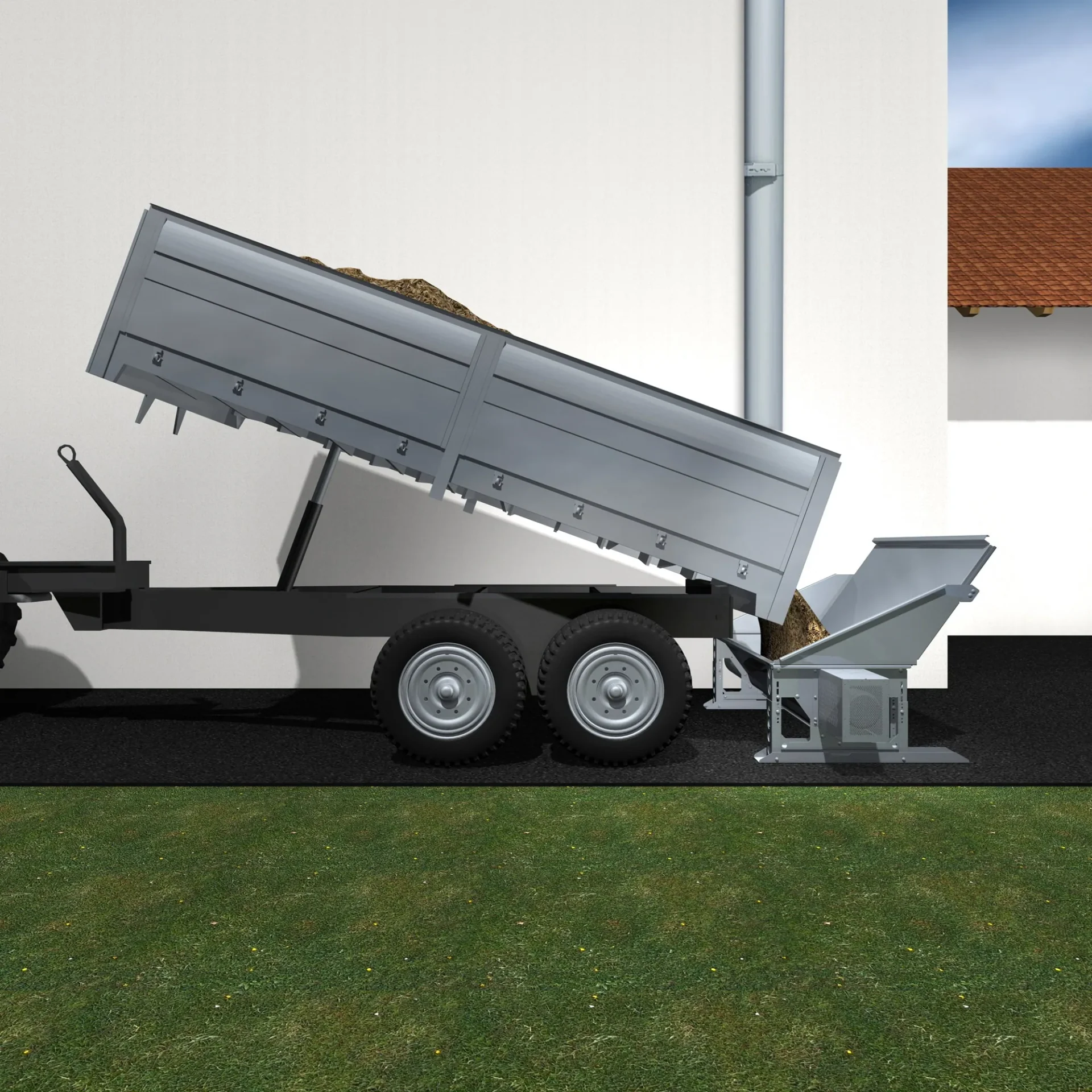 Filling the trough via tipper