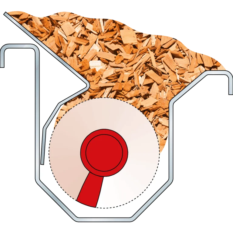 Wood chip inlet bracket
