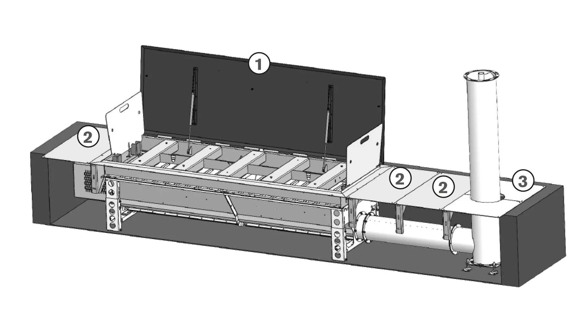 Technical drawing of the bunker filling lid